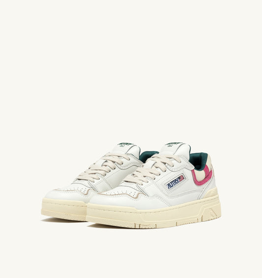 CLC LOW IN PELLE BIANCA E SUEDE CARMINE ROSE