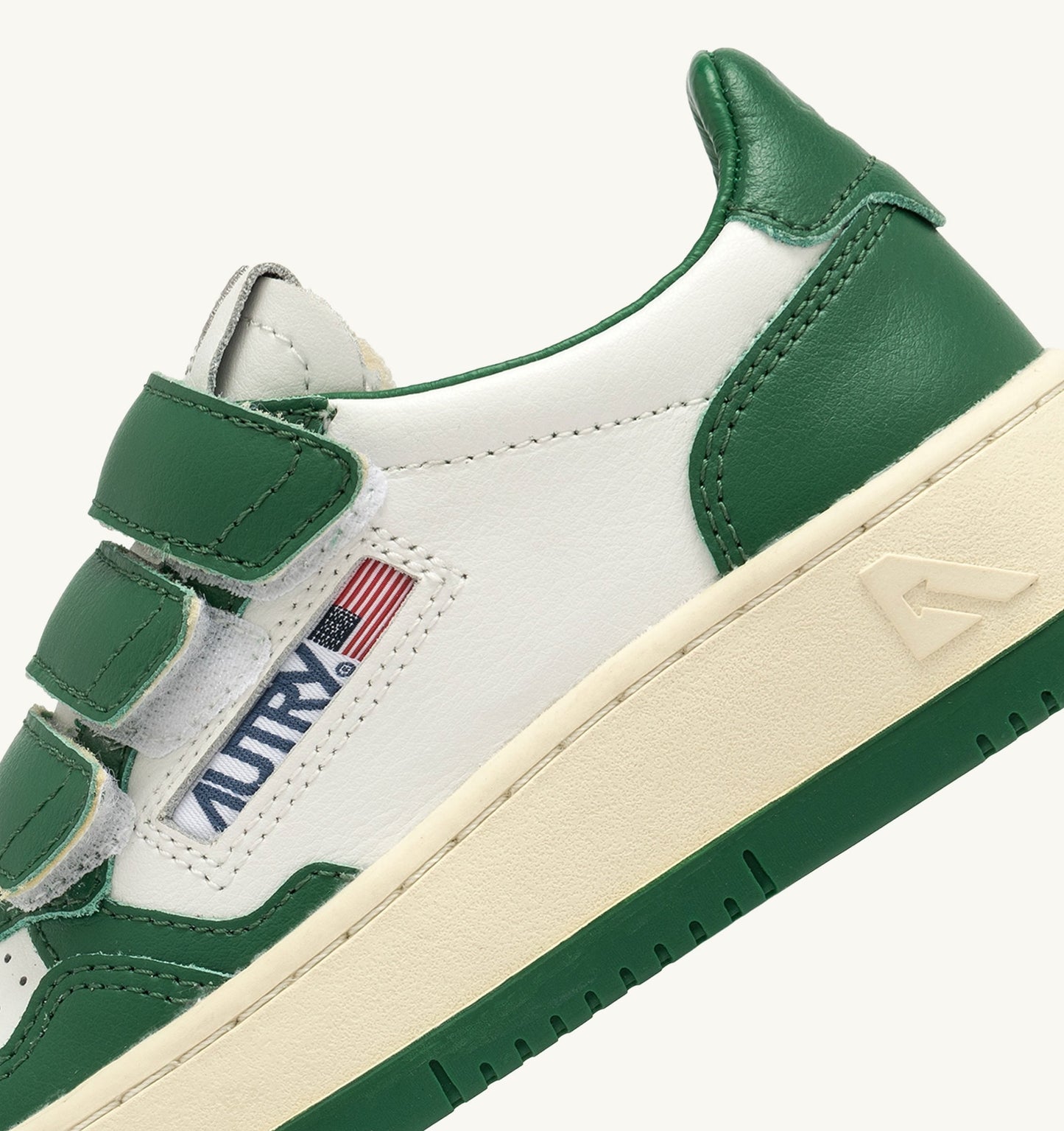 KIDSTRIPES LOW IN PELLE BIANCA E VERDE