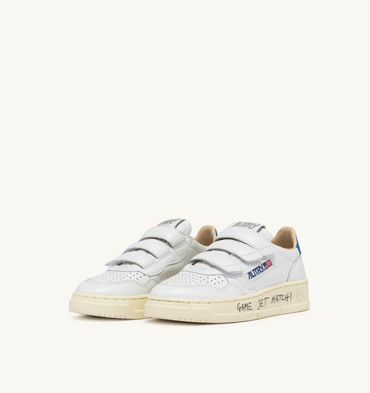 MEDALIST KIDS LOW IN PELLE COLORE BIANCO E PALACE BLUE CON LETTERING