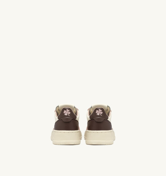 MEDALIST KIDS LOW IN PELLE BIANCA, MARRONE E ROSA CIPRIA