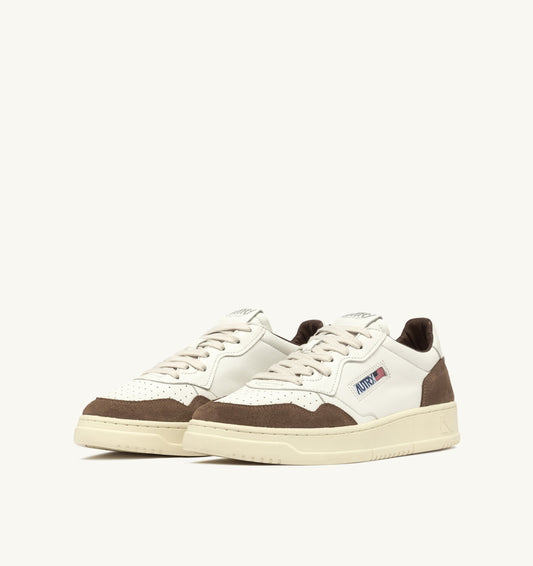 MEDALIST LOW IN PELLE E SUEDE BIANCO E CIGAR