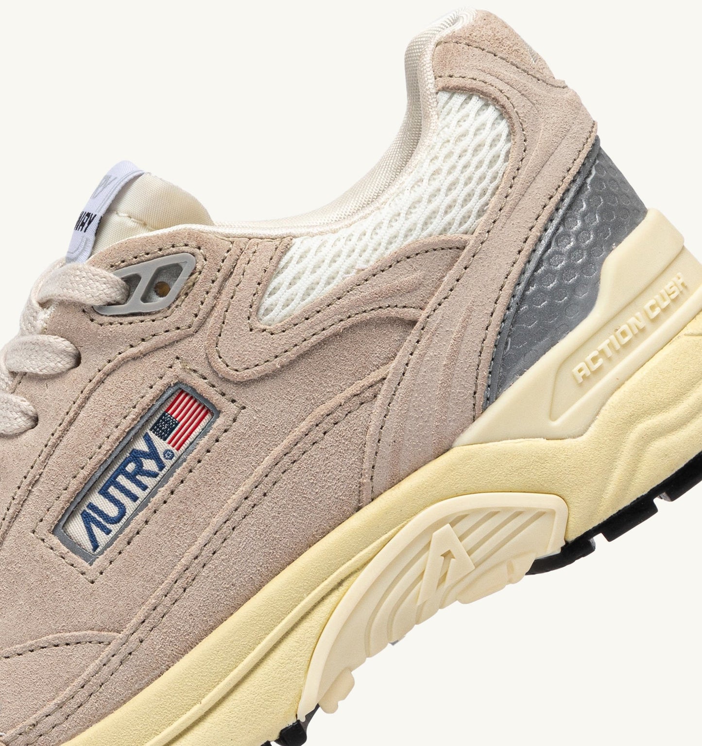 HYPERWAY IN MESH E SUEDE SAND E ARGENTO