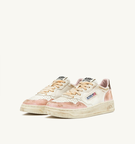 MEDALIST LOW SUPER VINTAGE IN PELLE E SUEDE COLORE NUDE E SEPIA