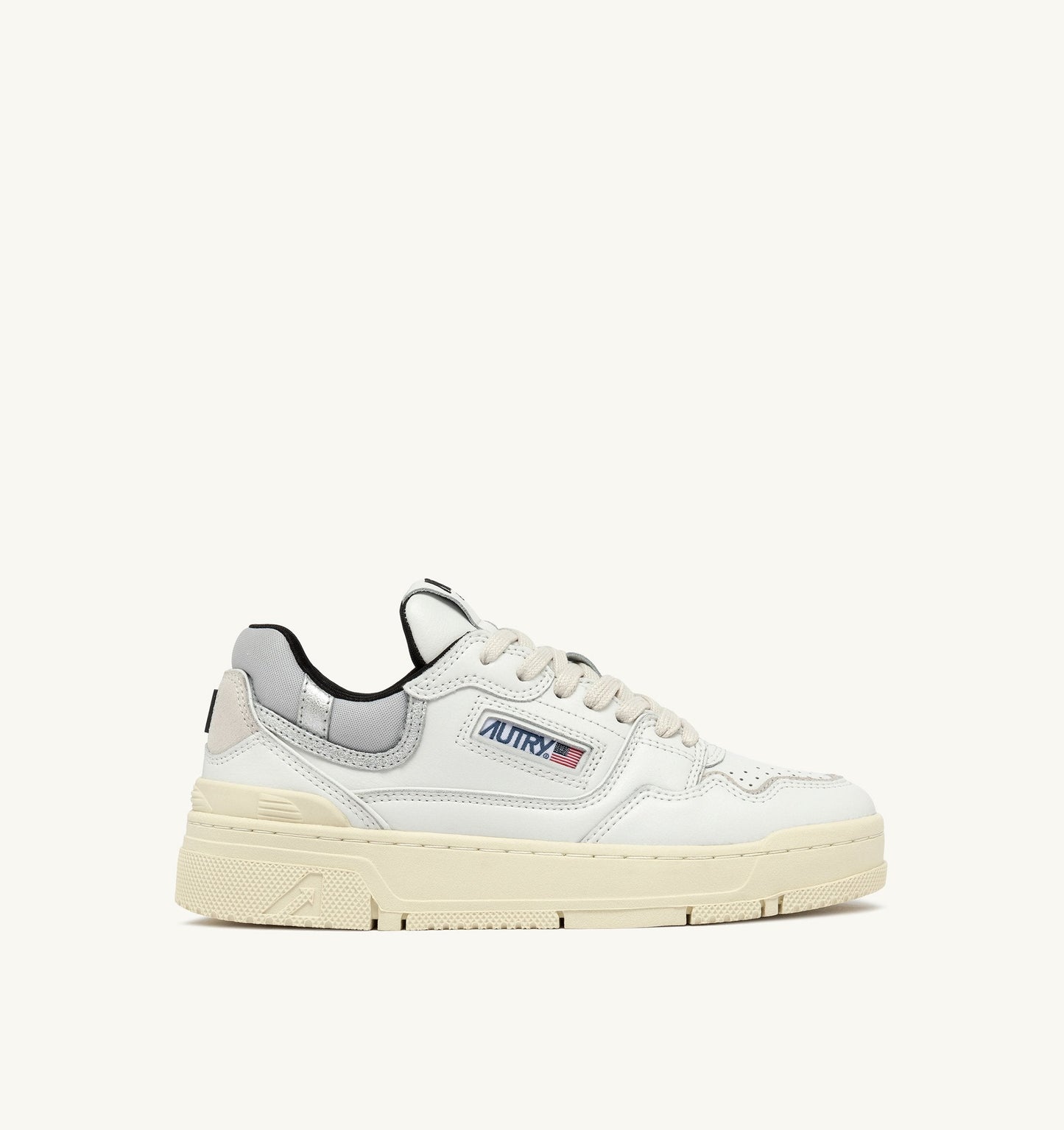 CLC LOW IN PELLE BIANCA E SUEDE SILVER