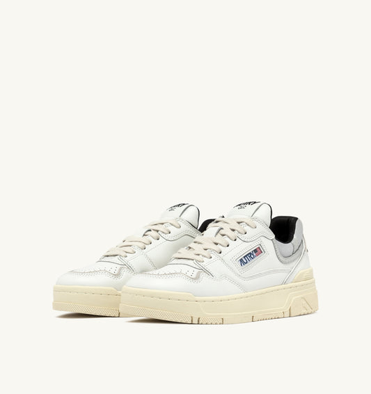 CLC LOW IN PELLE BIANCA E SUEDE SILVER