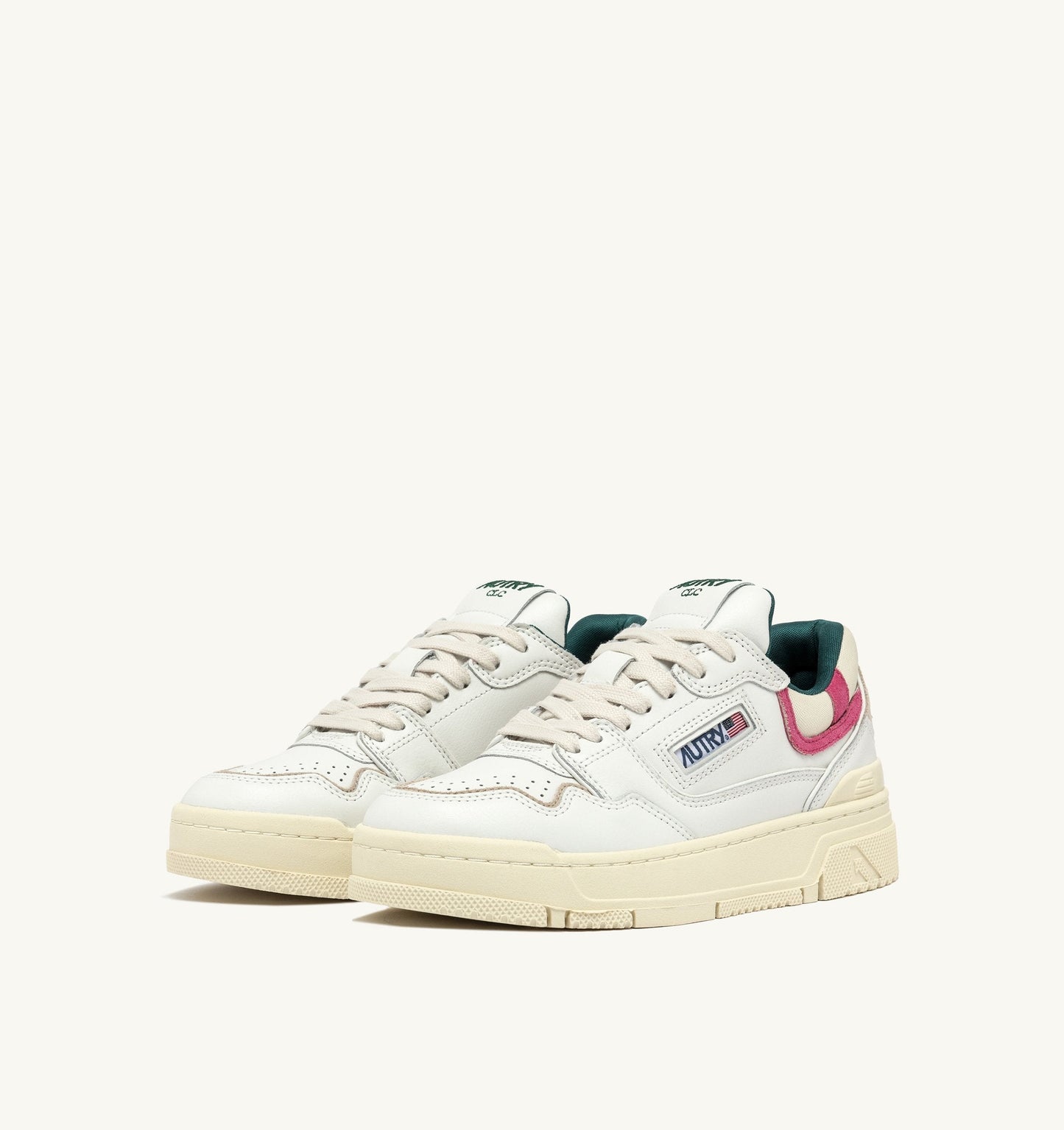 CLC LOW IN PELLE BIANCA E SUEDE CARMINE ROSE