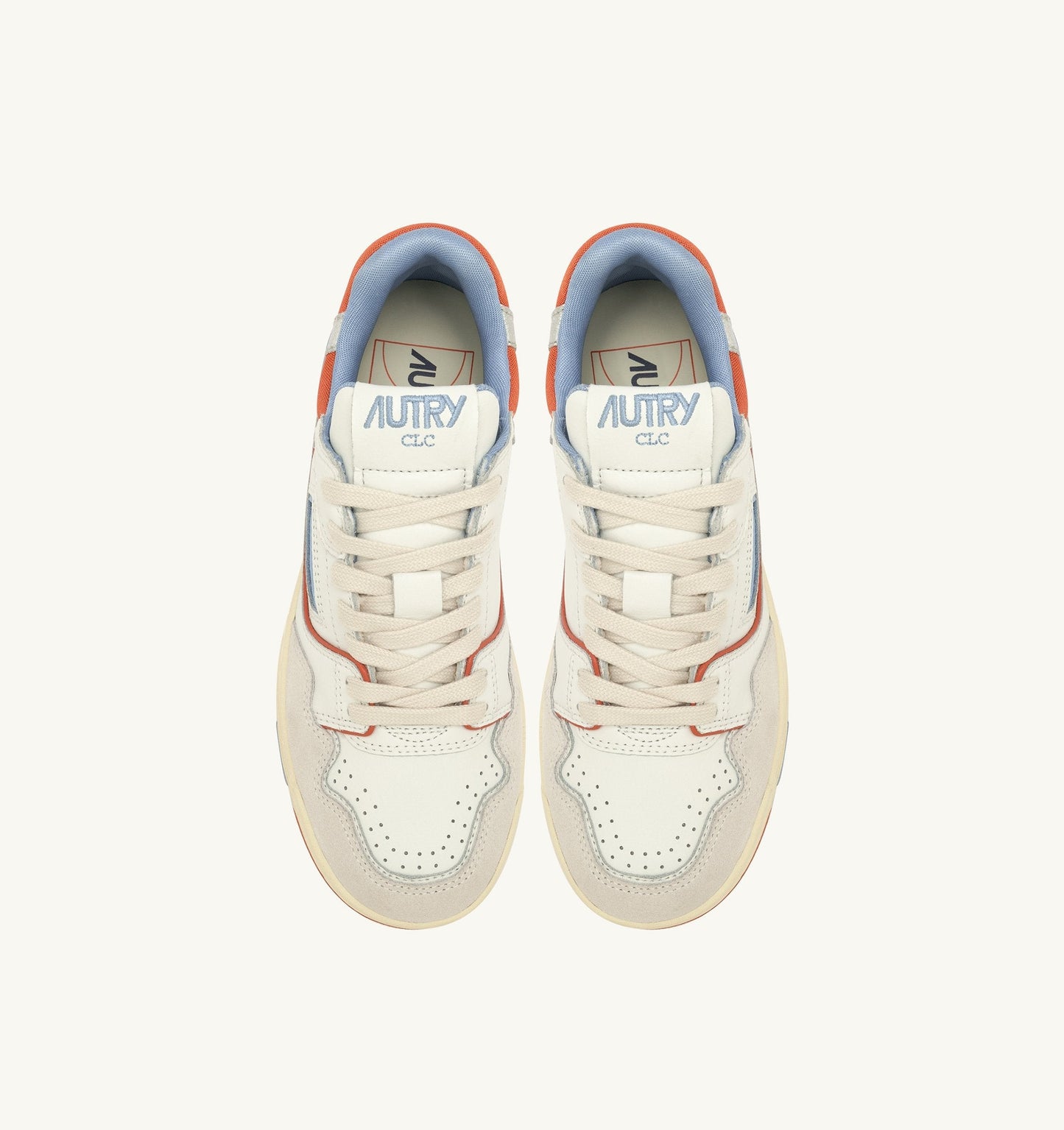 CLC LOW IN PELLE E SUEDE COLORE BIANCO E GINGER