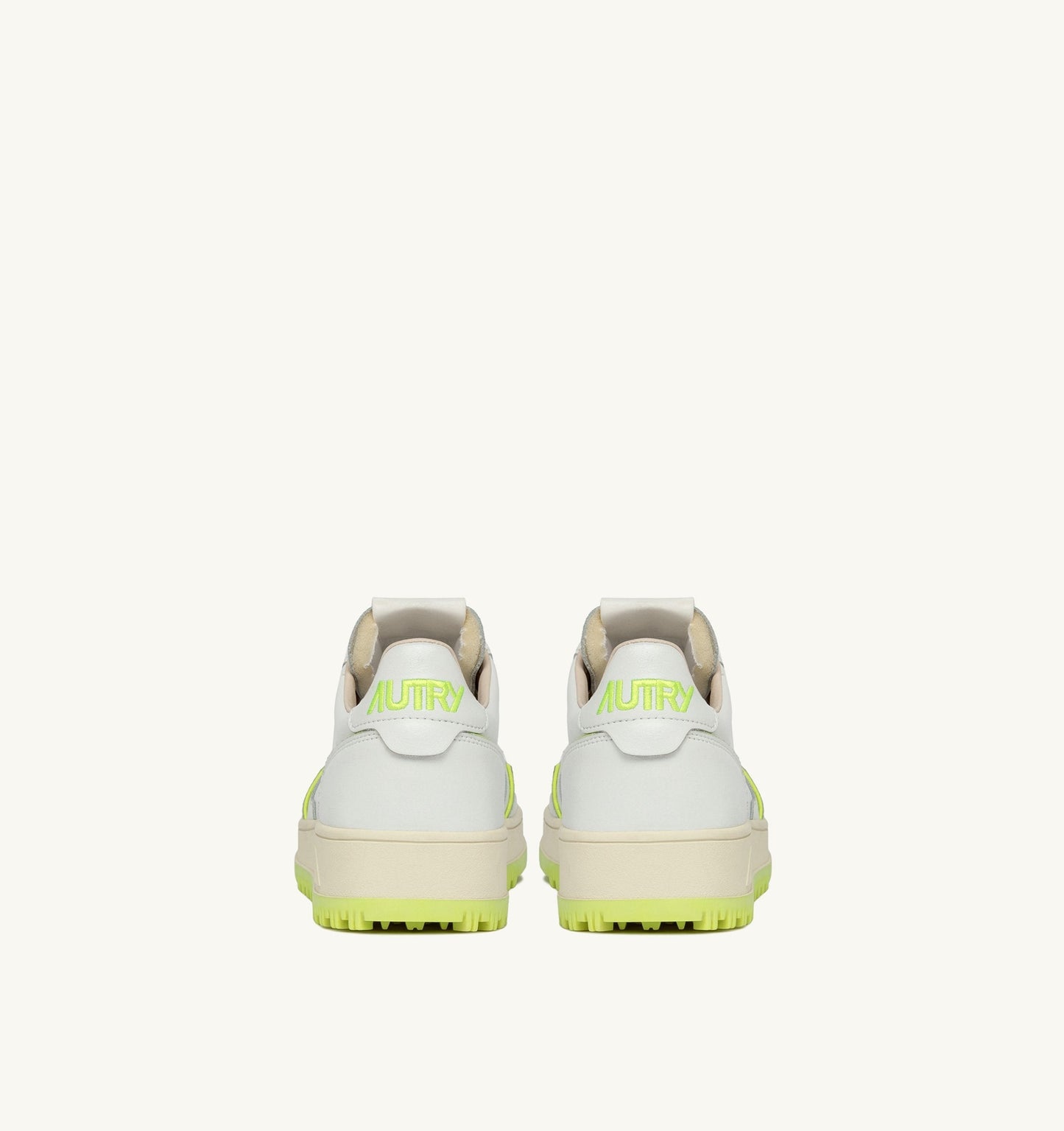 GOLF LOW IN PELLE COLORE BIANCO E GIALLO FLUO