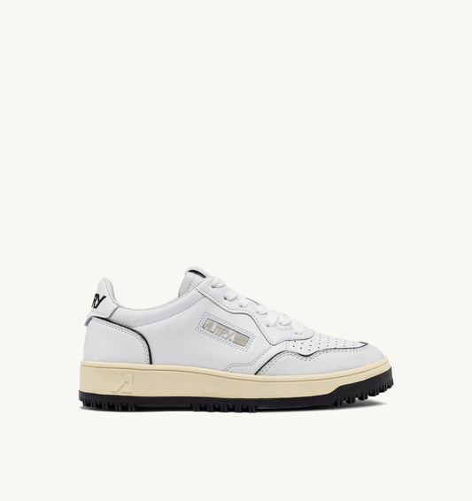 GOLF LOW IN PELLE COLORE BIANCO NERO