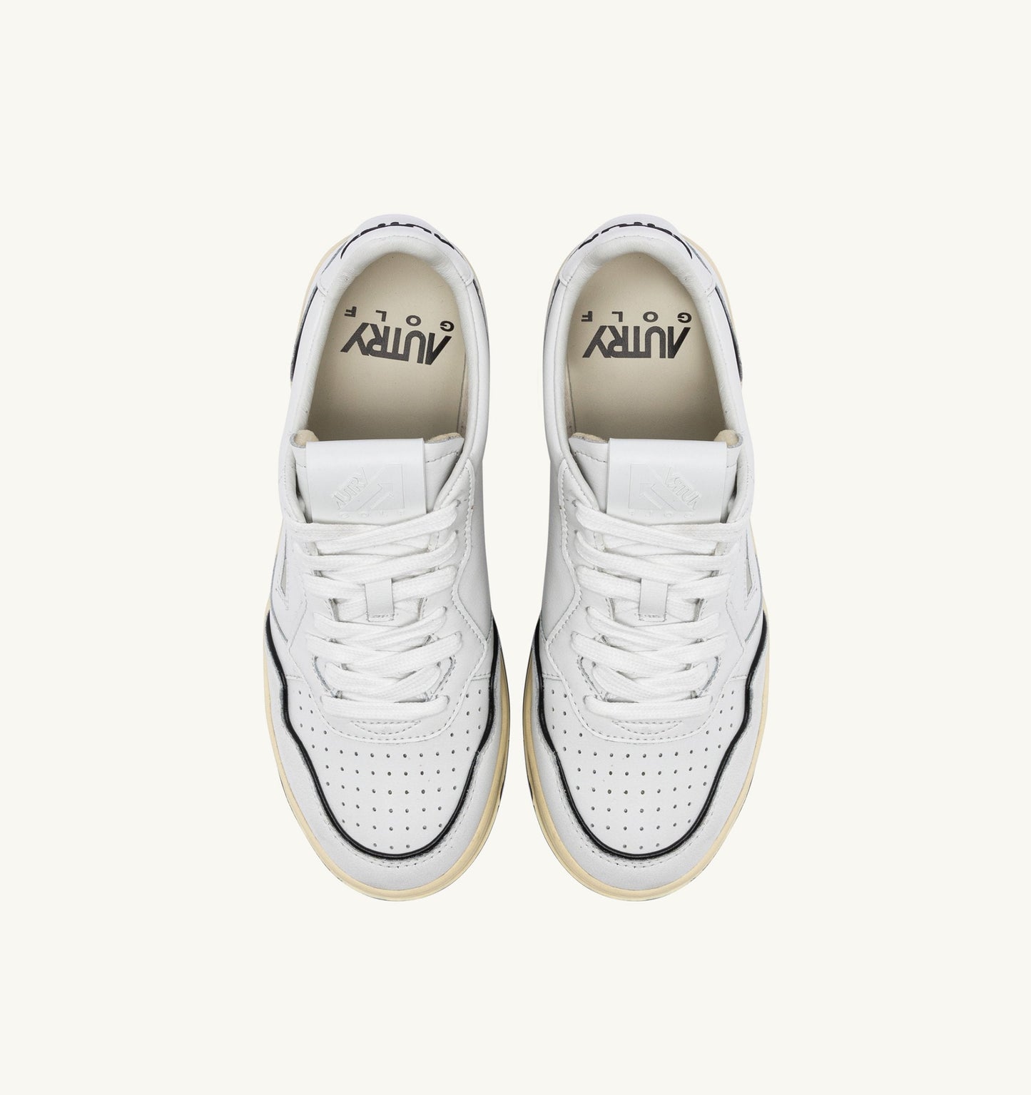 GOLF LOW IN PELLE COLORE BIANCO NERO