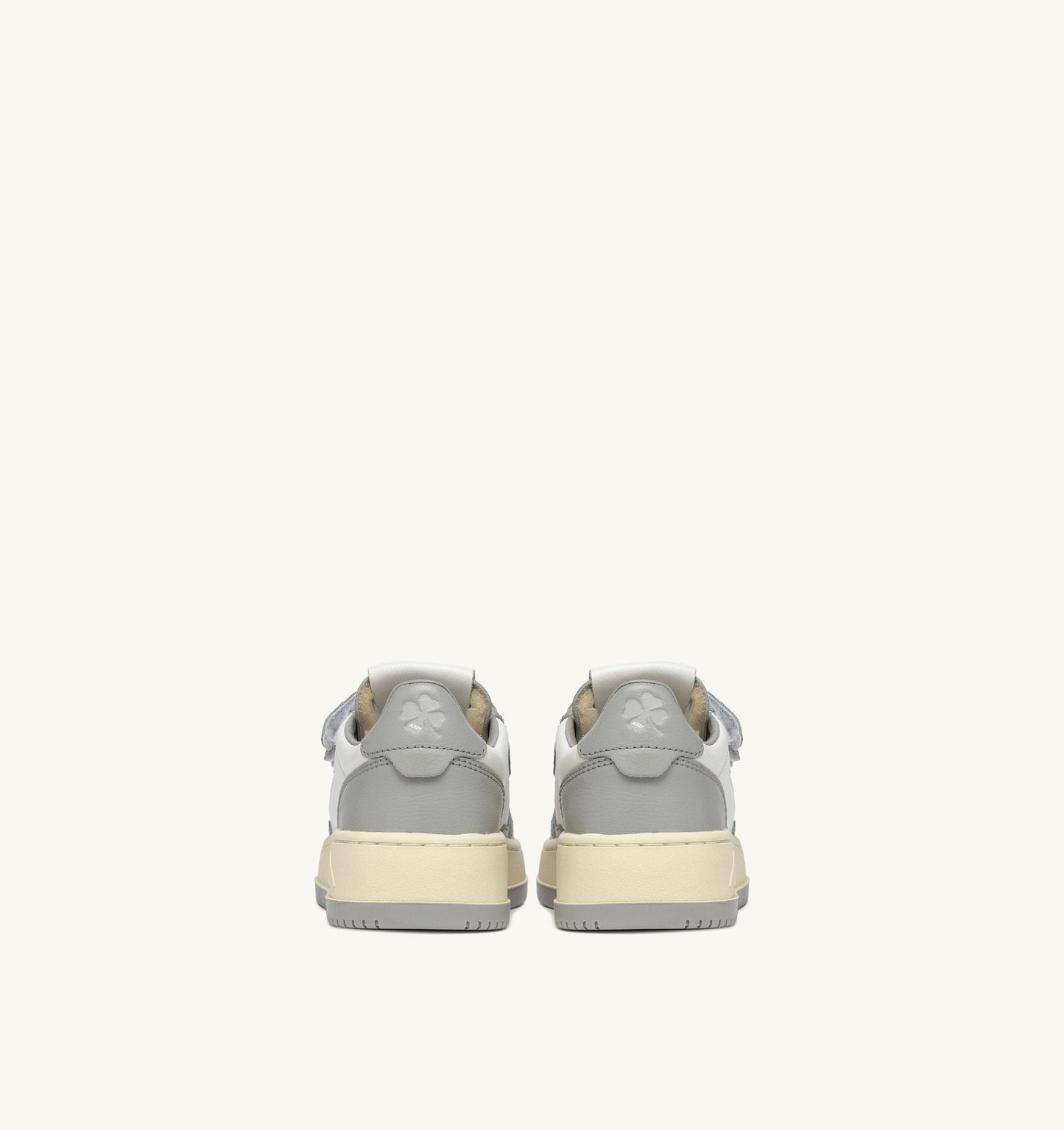 KIDSTRIPES LOW IN PELLE BIANCA E GRIGIO CHIARO