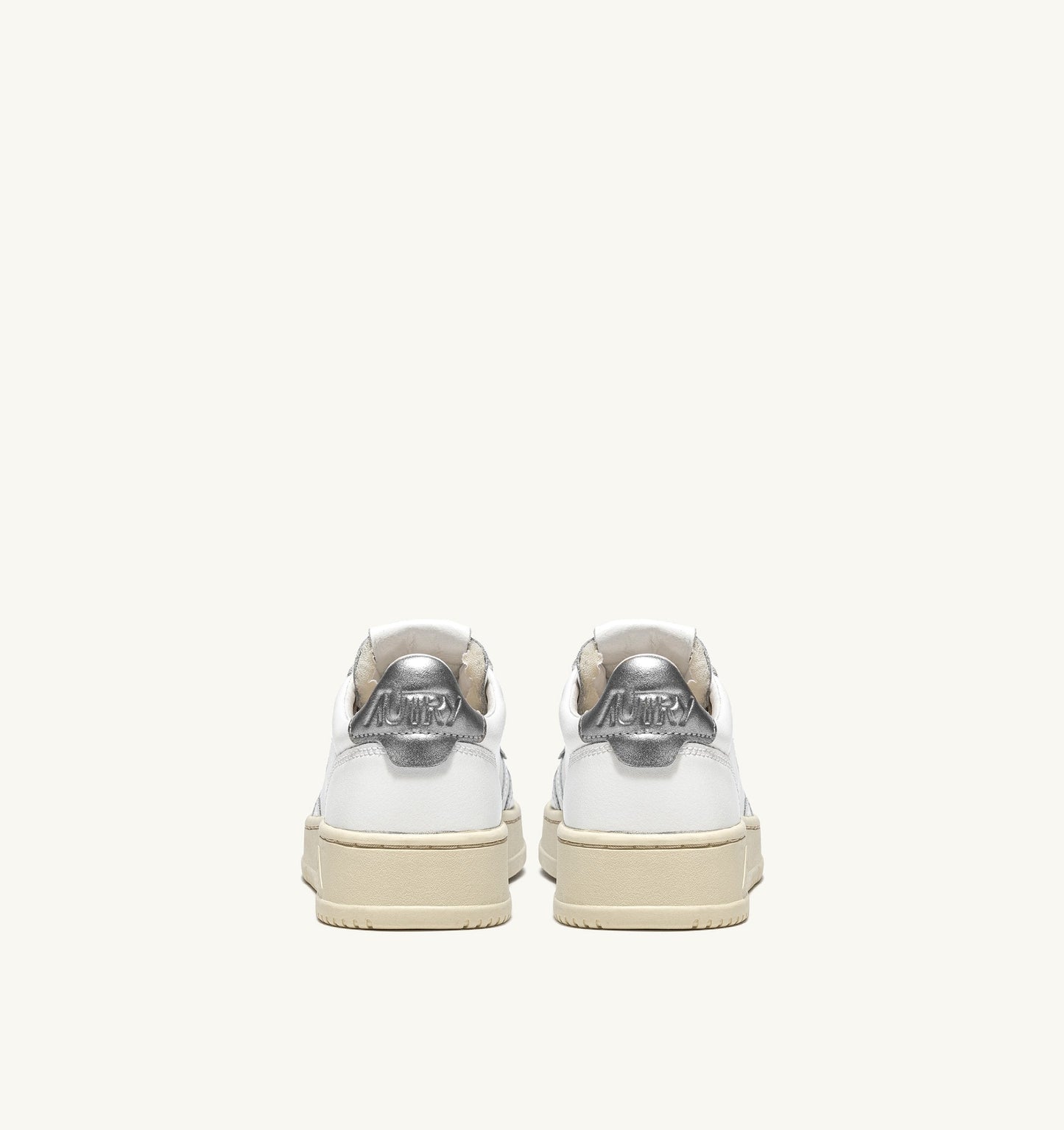 MEDALIST LOW IN PELLE BIANCA E METALLIZZATA ARGENTO