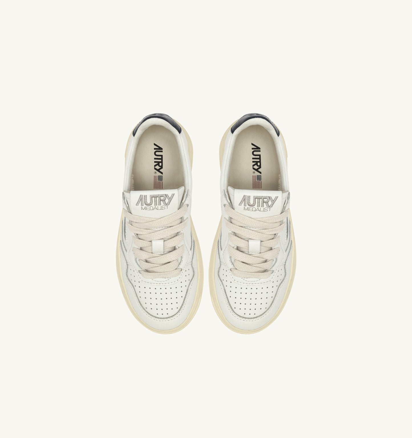 MEDALIST KIDS LOW IN PELLE BIANCA E BLU