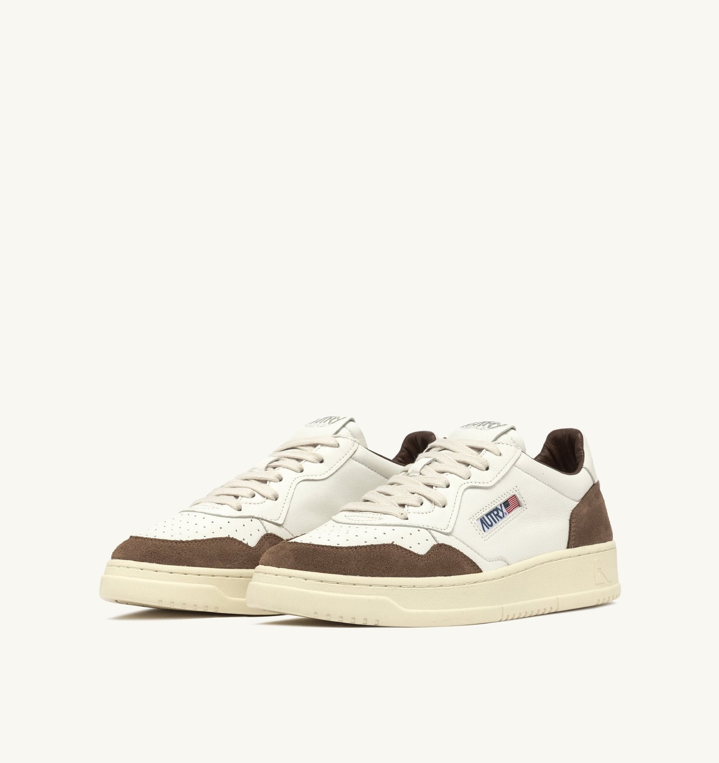 MEDALIST LOW IN PELLE E SUEDE BIANCO E CIGAR