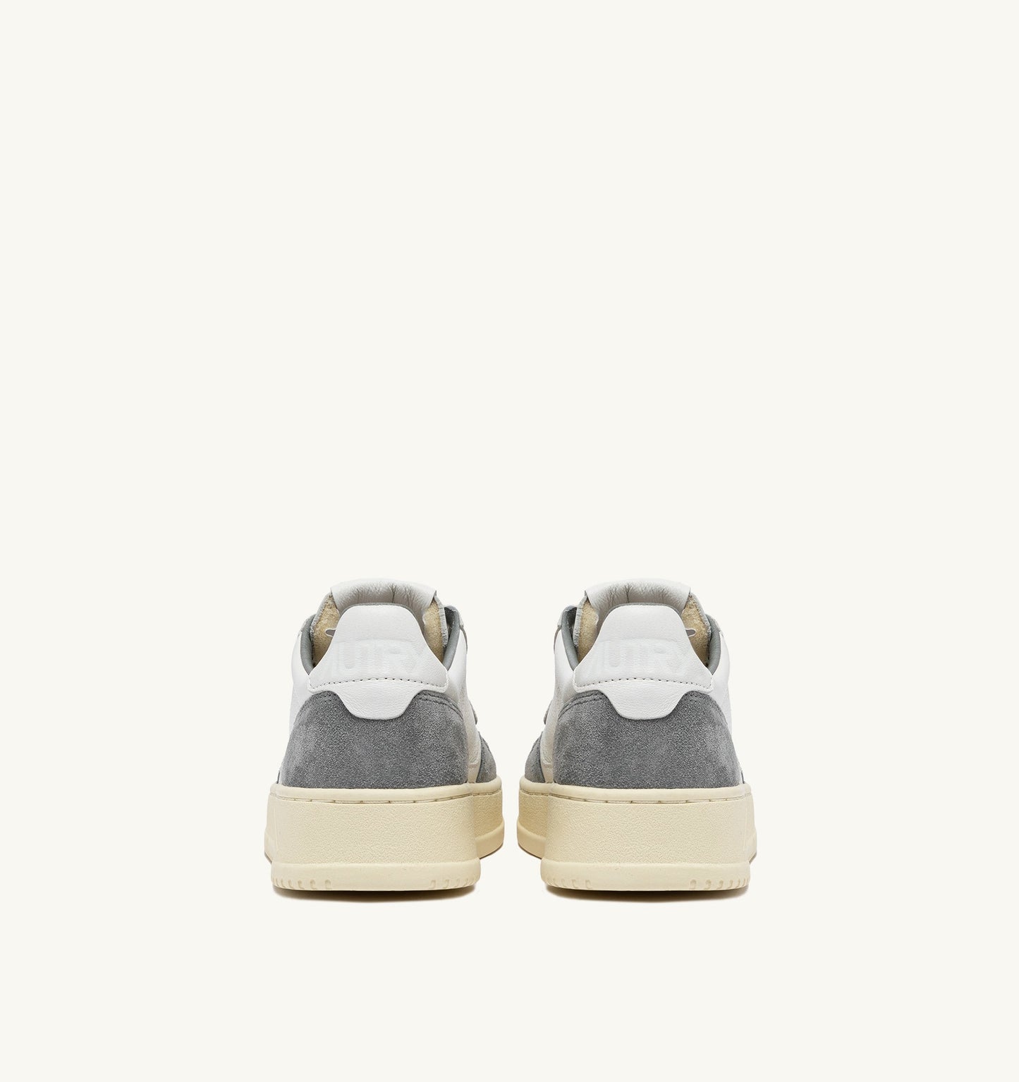 MEDALIST LOW IN PELLE E SUEDE BIANCA E GRIGIA