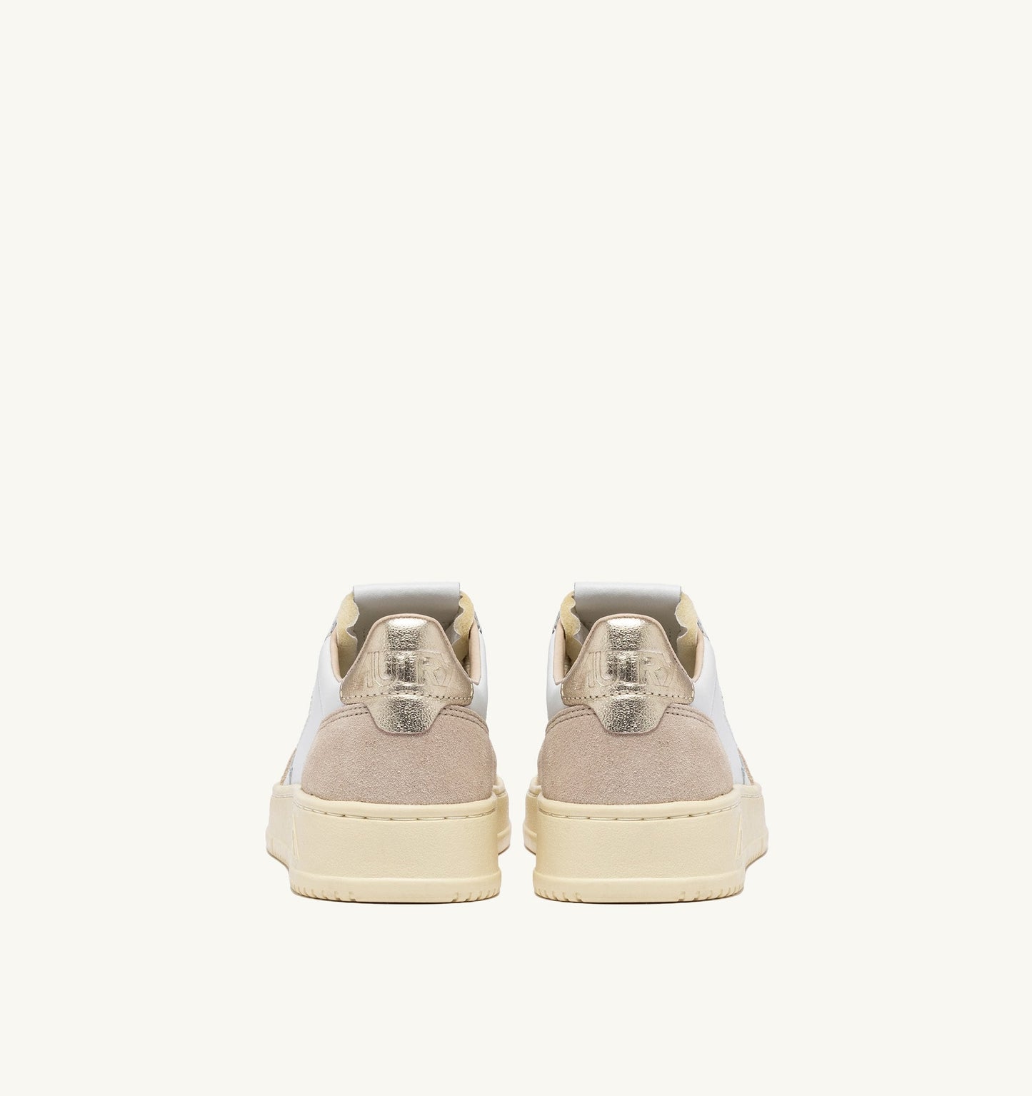 MEDALIST LOW IN PELLE E SUEDE BIANCA E ORO
