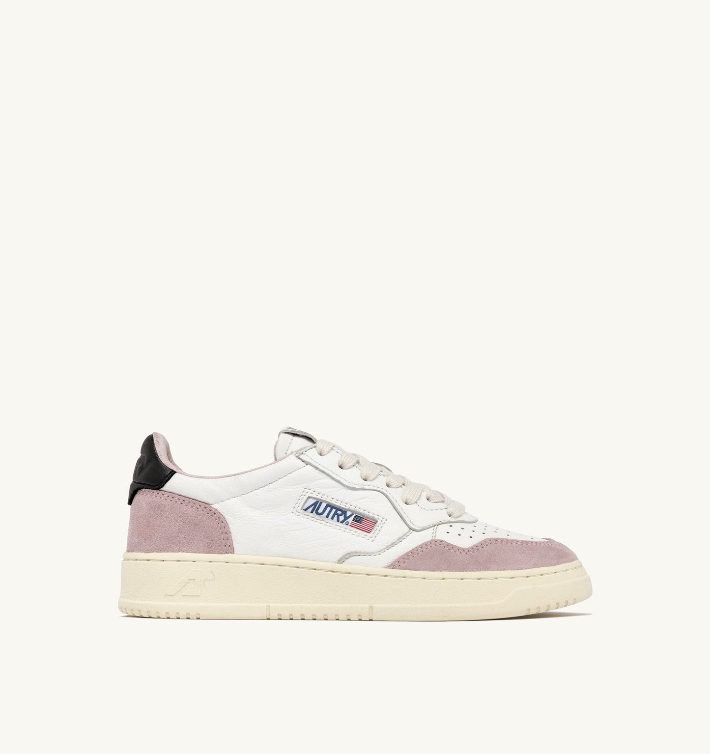 MEDALIST LOW IN PELLE E SUEDE BIANCA, POWDER E NERA