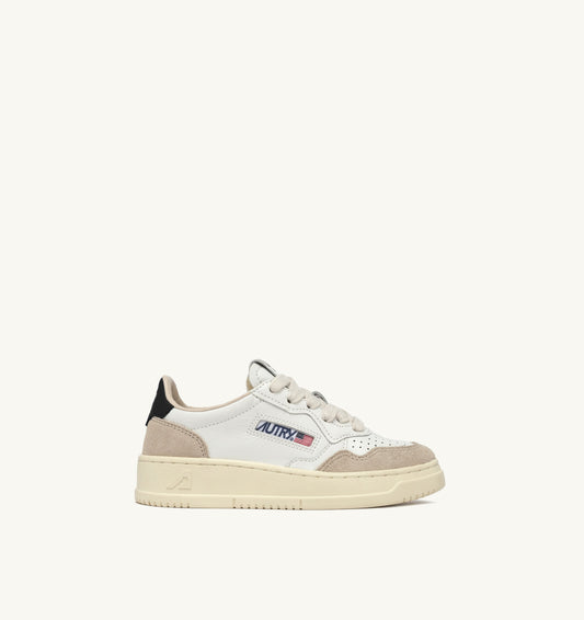 MEDALIST KIDS LOW IN PELLE E SUEDE COLORE BIANCO E NERO