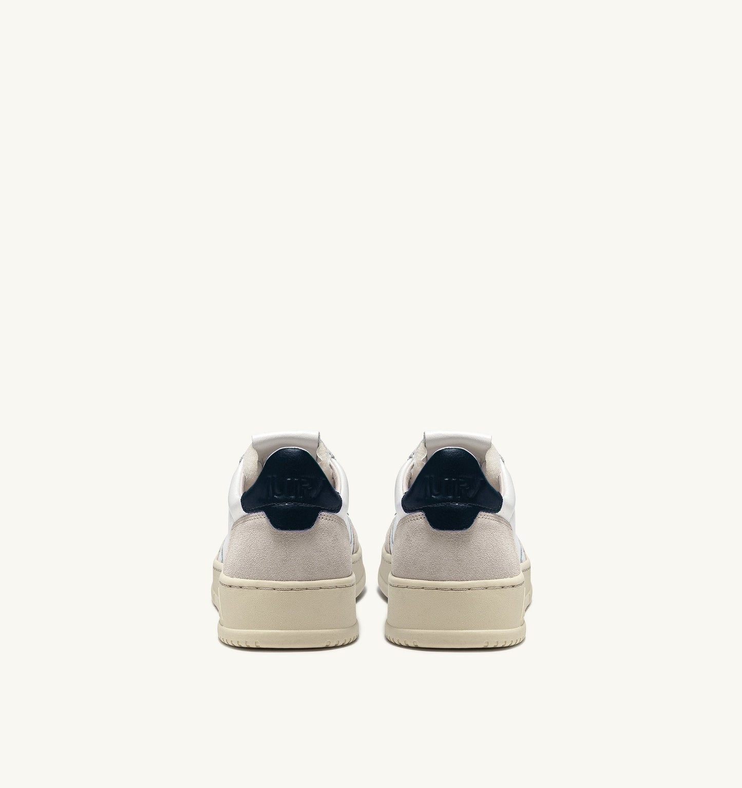 MEDALIST LOW IN PELLE BIANCA E BLU E SUEDE BEIGE