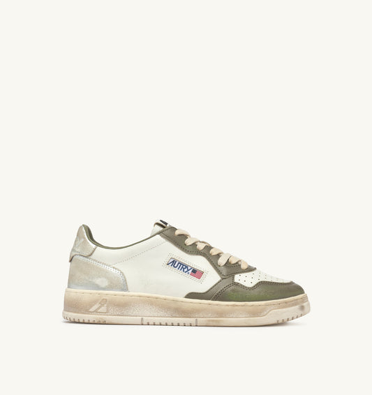 MEDALIST LOW SUPER VINTAGE COLORE WHISPER WHITE VERDE E SILVER