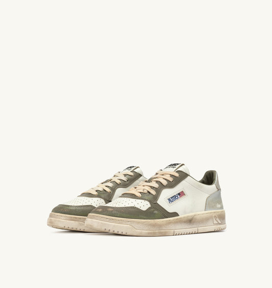 MEDALIST LOW SUPER VINTAGE COLORE WHISPER WHITE VERDE E SILVER