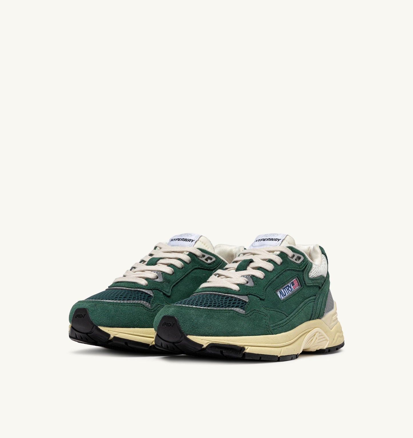 HYPERWAY IN MESH E SUEDE MALACHITE E ARGENTO