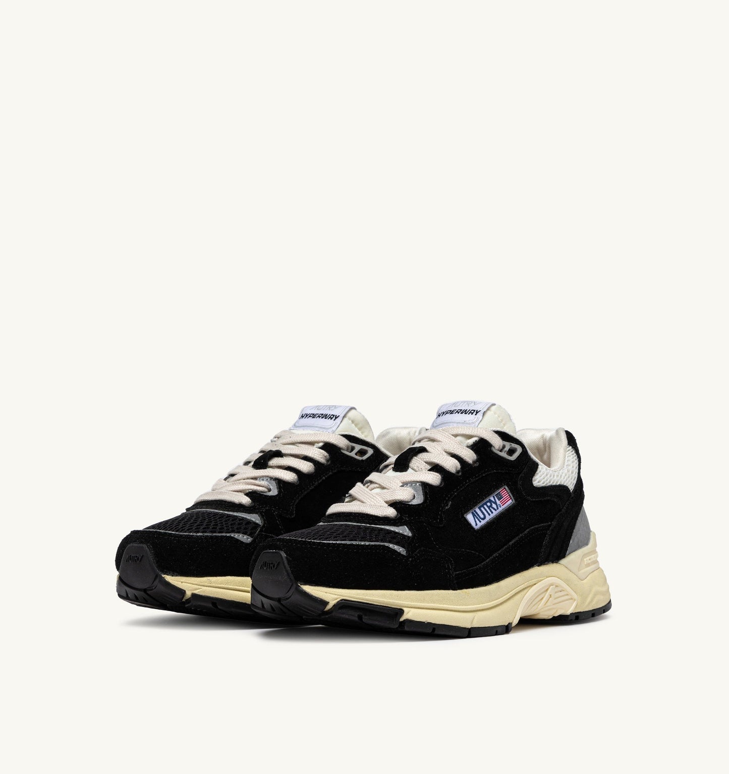 HYPERWAY IN MESH E SUEDE NERO E ARGENTO