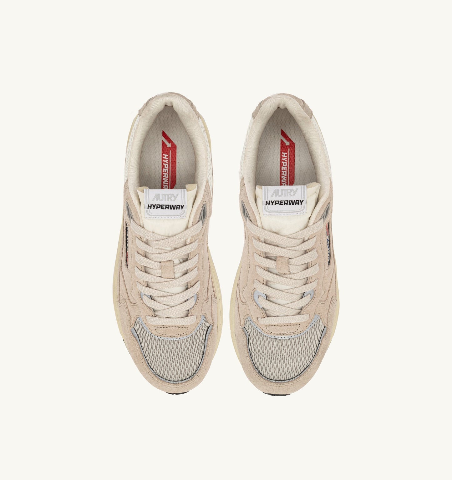 HYPERWAY IN MESH E SUEDE SAND E ARGENTO