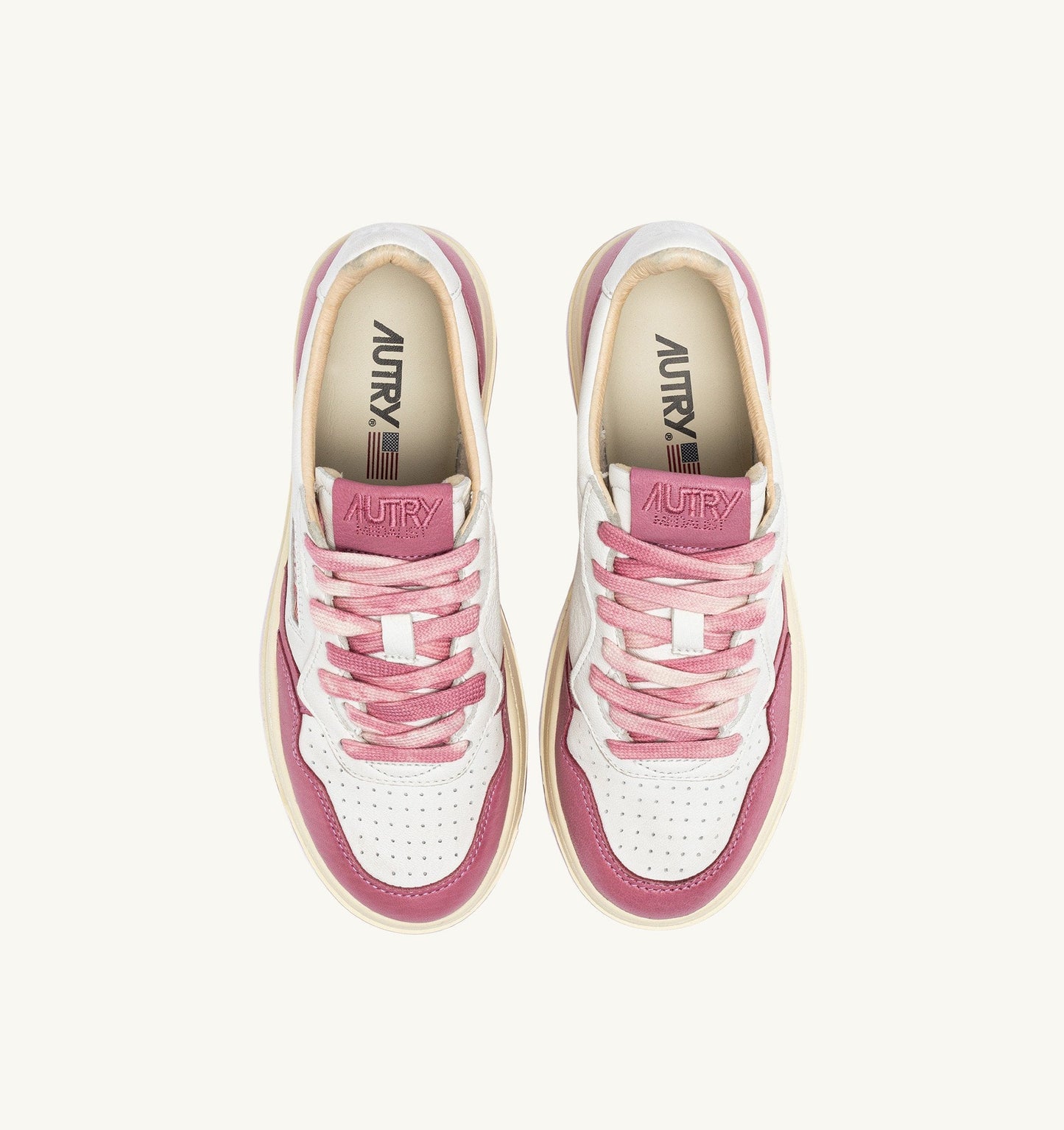 MEDALIST LOW IN PELLE BIANCA E FOXGLOVE