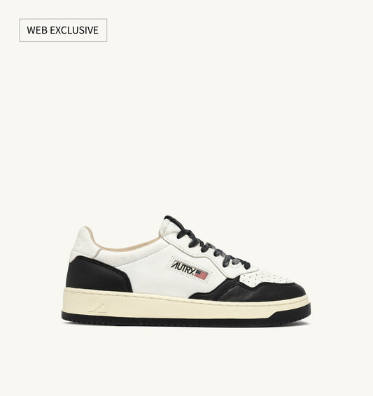 MEDALIST LOW IN PELLE BIANCA E NERA