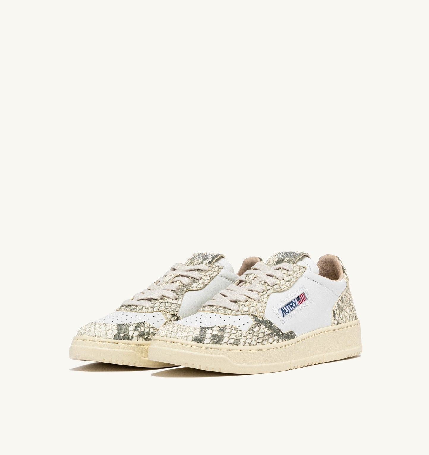 MEDALIST LOW IN PELLE BIANCA E SNAKE DIAMOND
