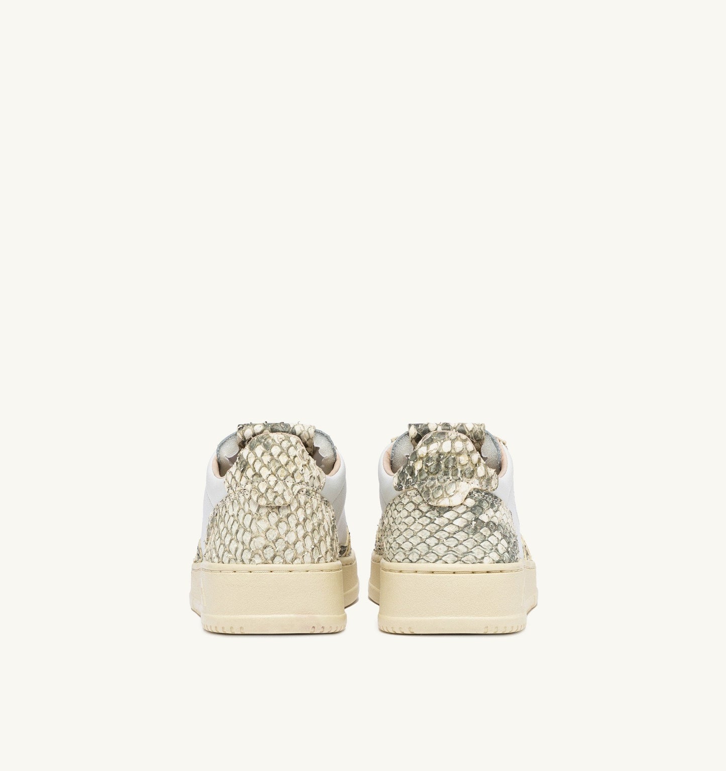 MEDALIST LOW IN PELLE BIANCA E SNAKE DIAMOND