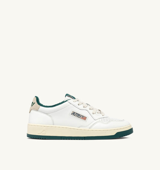 MEDALIST LOW IN PELLE COLORE BIANCO E FOREST