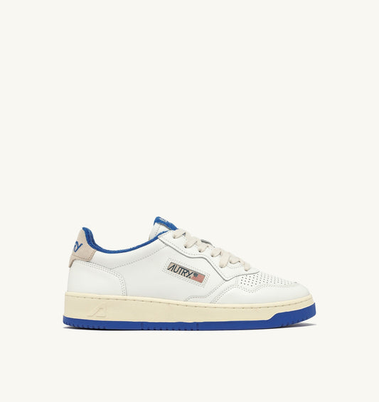 MEDALIST LOW IN PELLE COLORE BIANCO E PALACE BLUE