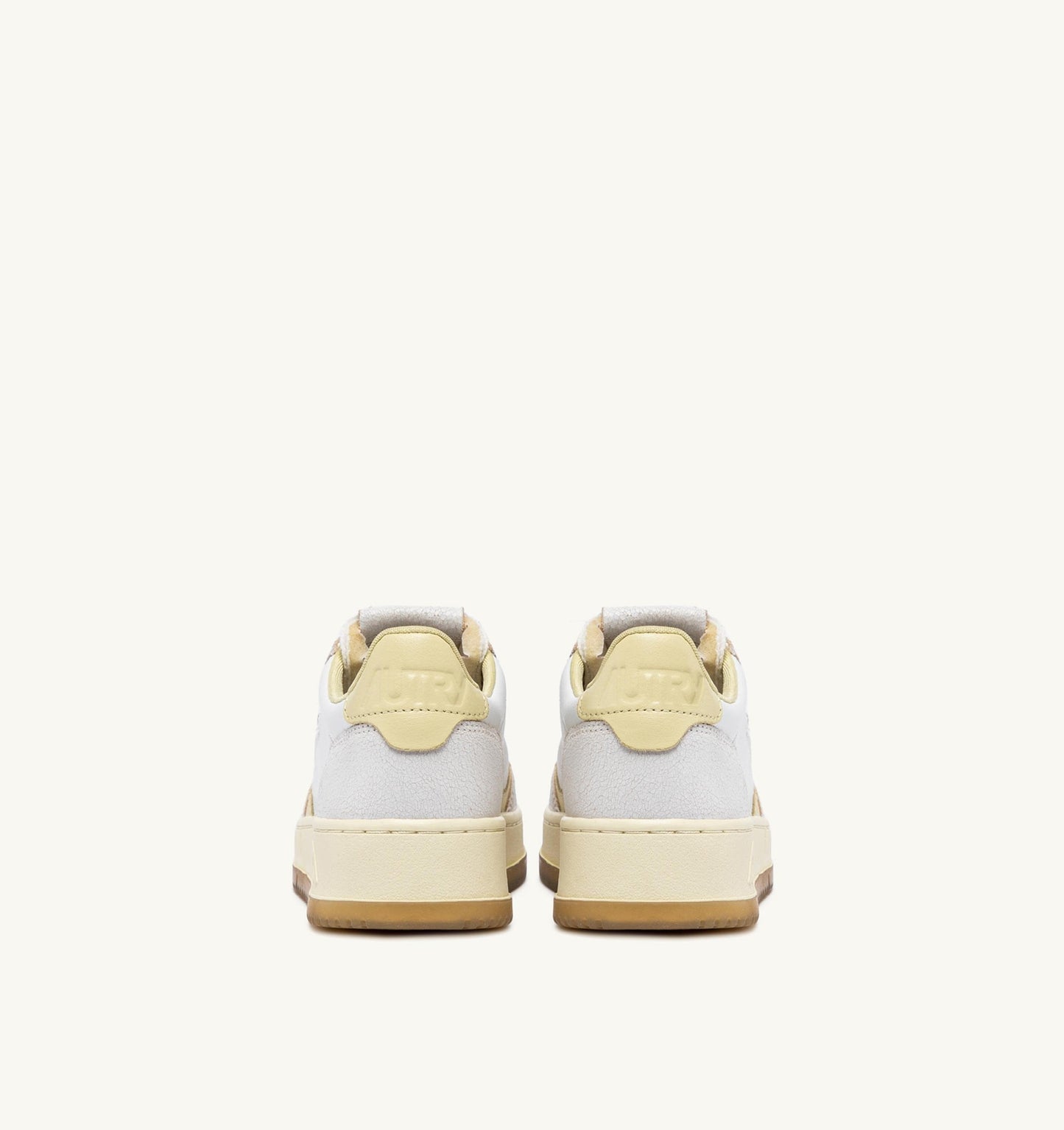 MEDALIST LOW IN PELLE E MESH BIANCO E HAY