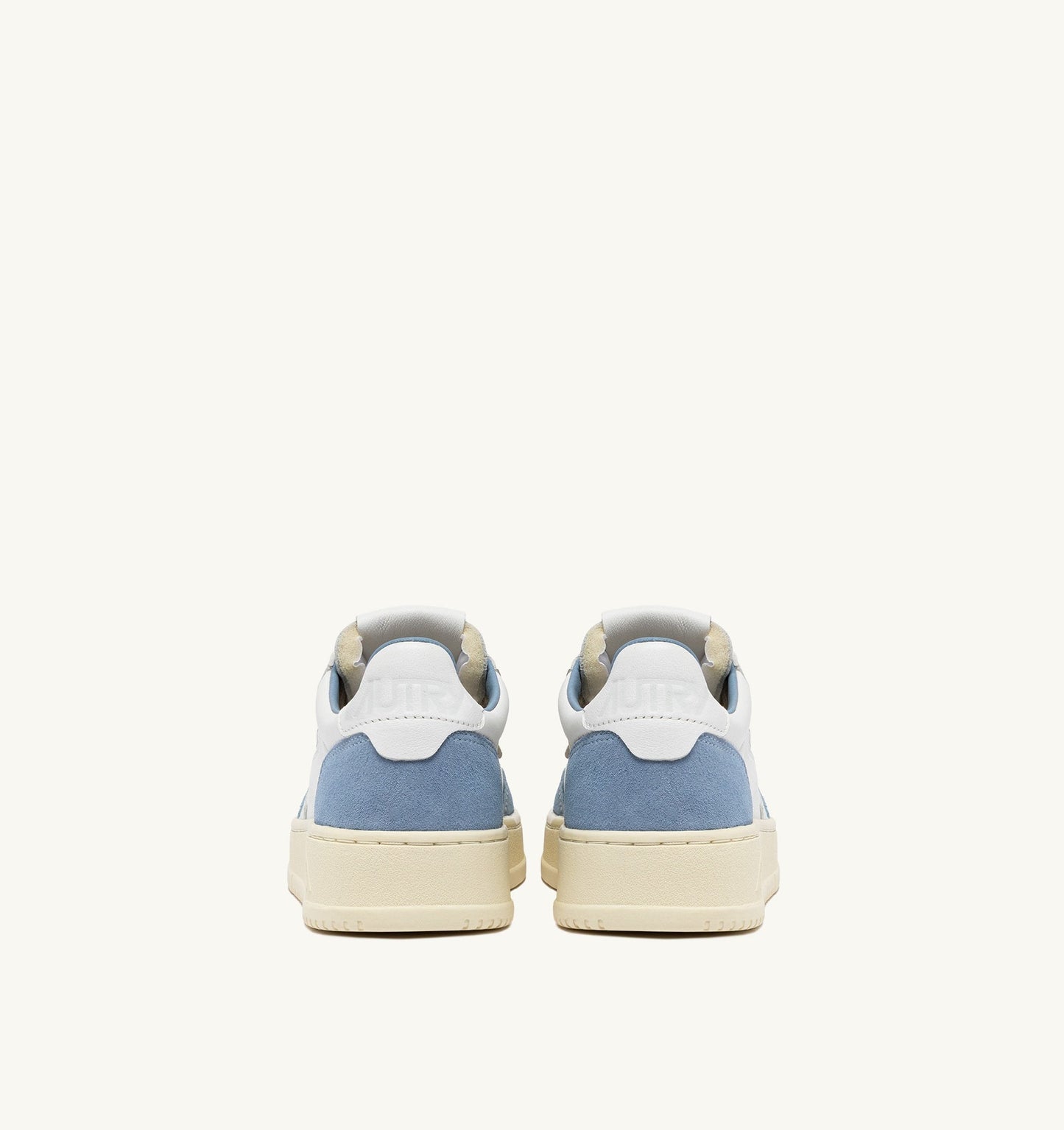 MEDALIST LOW IN PELLE E SUEDE BIANCO E STREET BLUE