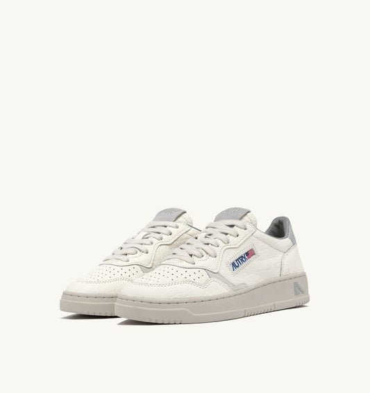 MEDALIST LOW IN PELLE COLORE SILVER E BIANCO