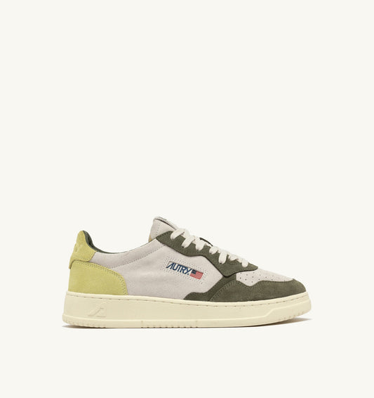 MEDALIST LOW TRICOLOR IN SUEDE COLORE SCHIO GREEN E LEMON