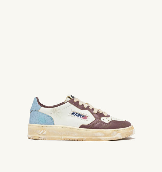 MEDALIST LOW SUPER VINTAGE COLORE BIANCO CELESTIAL BLUE E TAUPE