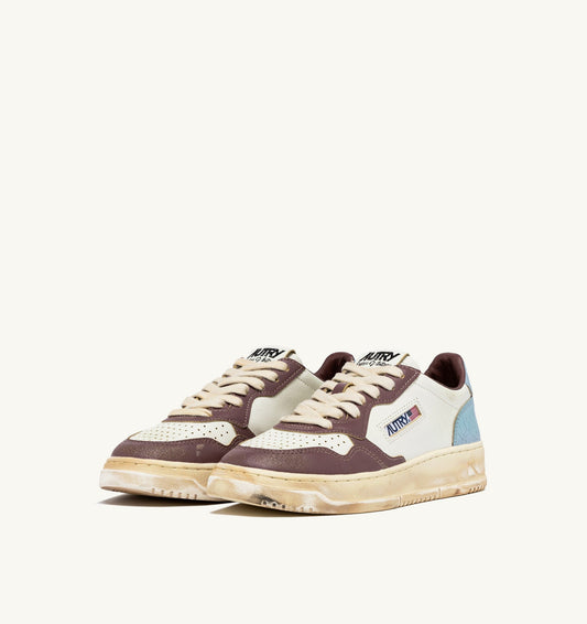 MEDALIST LOW SUPER VINTAGE COLORE BIANCO CELESTIAL BLUE E TAUPE