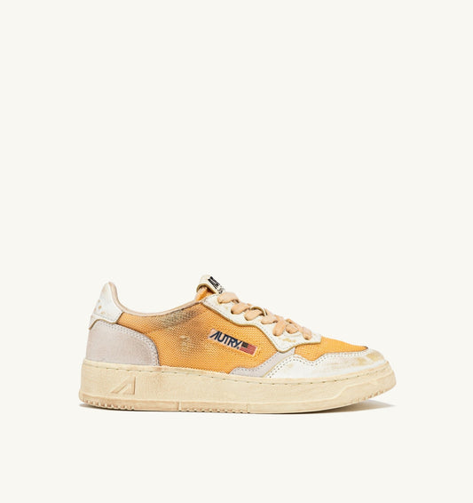 MEDALIST LOW SUPER VINTAGE IN PELLE E MESH ARANCIONE E BIANCO