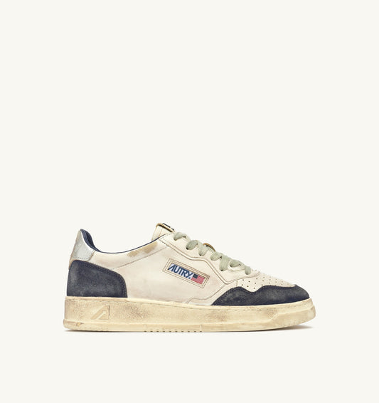 MEDALIST LOW SUPER VINTAGE IN PELLE E SUEDE SPACE BLUE E SILVER