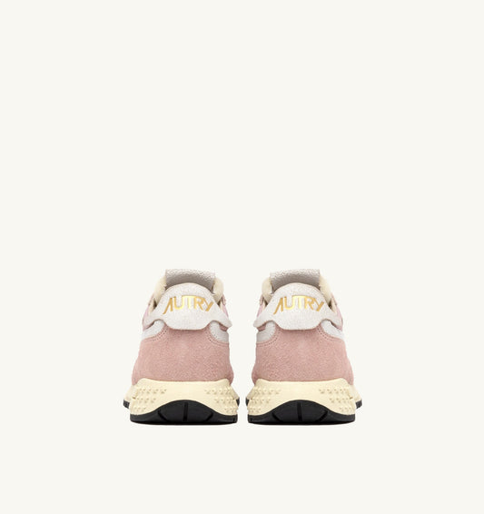 REELWIND LOW IN NYLON E SUEDE COLORE BIANCO E POWDER PINK