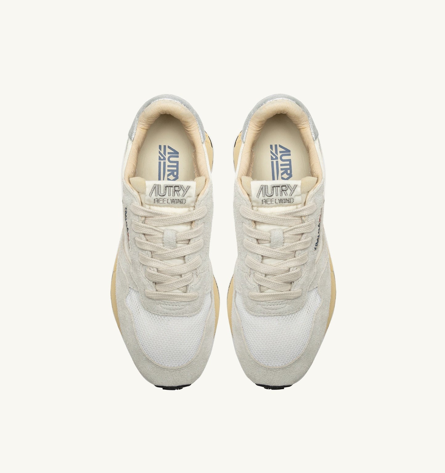 REELWIND LOW IN NYLON E SUEDE COLORE BIANCO E SILVER