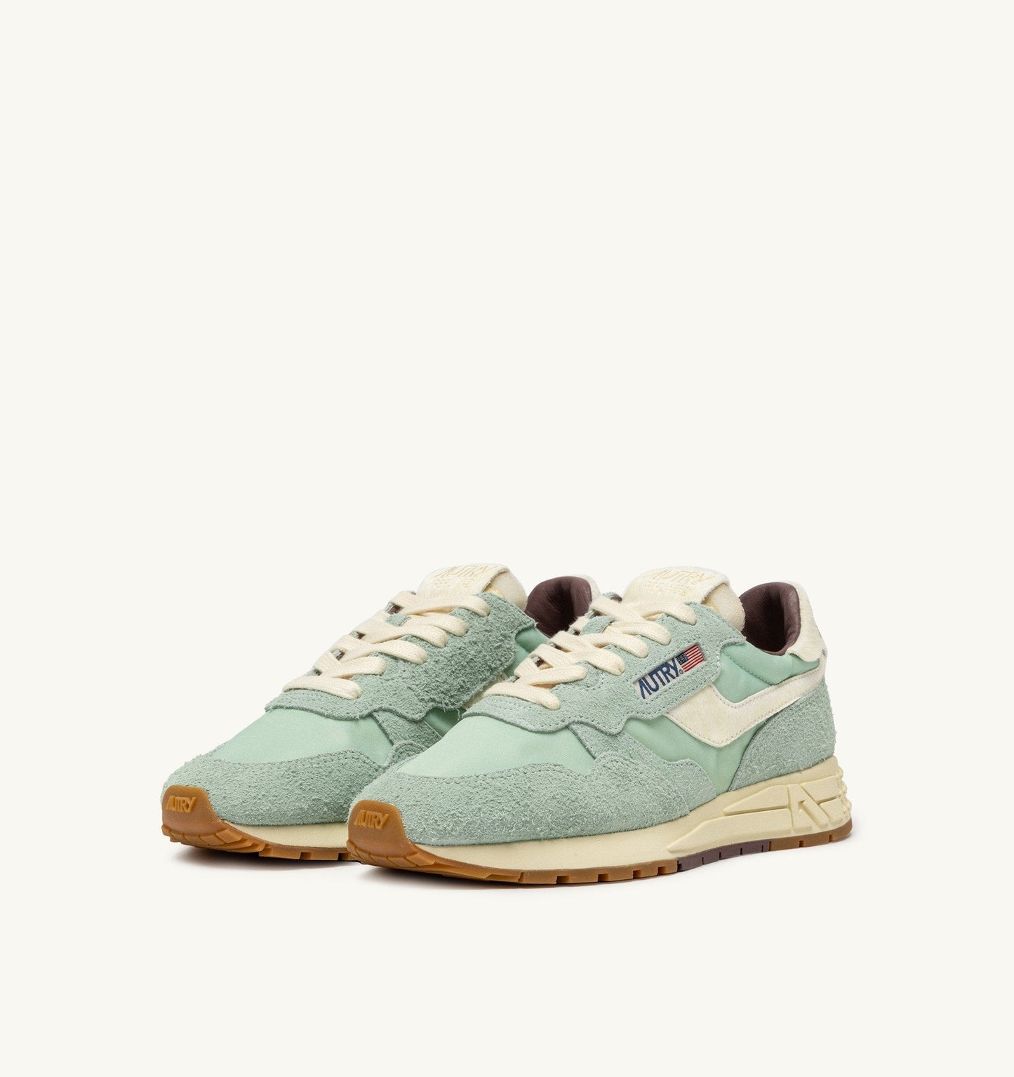 REELWIND LOW IN NYLON E SUEDE COLORE VERDE E NUT