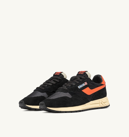 REELWIND LOW IN SUEDE E NYLON NERO E ARANCIO