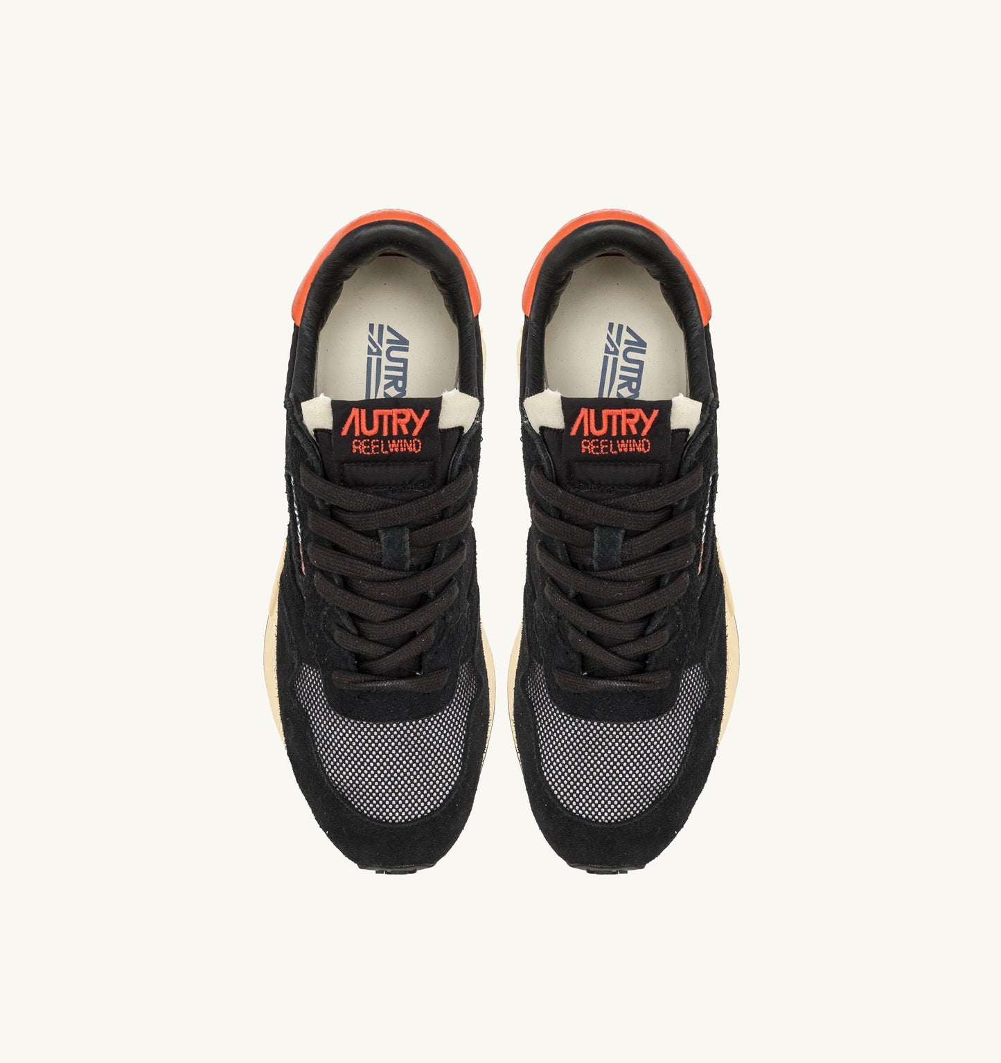 REELWIND LOW IN SUEDE E NYLON NERO E ARANCIO